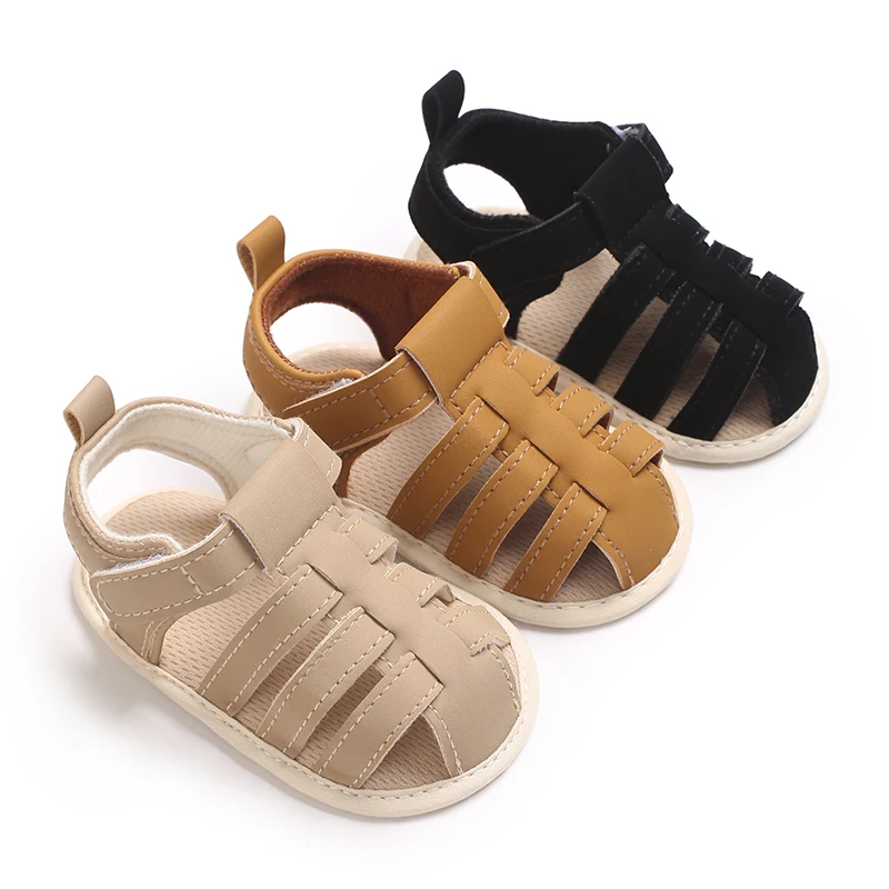 Sommer-Wanderschuhe für Babys im Alter von 0–1 Jahren, atmungsaktive Babyschuhe für Herren, bequeme und rutschfeste Sandalen Image