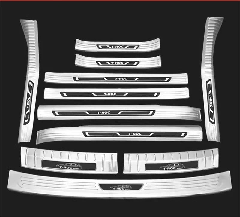 Für Volkswagen T-ROC 2018-2023 Edelstahl Schwelle Bar Schild Kofferraum Schutz Schwelle Schild Anti-scratch Auto Zubehör Image