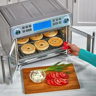 Authenticity guarantee.Emeril Lagasse Dual Zone 360 Air Fryer Oven Combo, 25 QT Extra Large Family Size Meals to Cook Two Foods