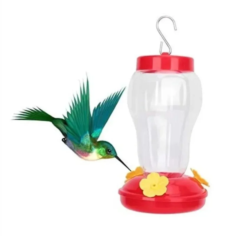 480ML Kunststoff Vogel Wasser Feeder Flasche Klar Hängen Kolibri Feeder Für Garten Kunststoff Blume Eisen Haken Haustier Vogel liefert Image