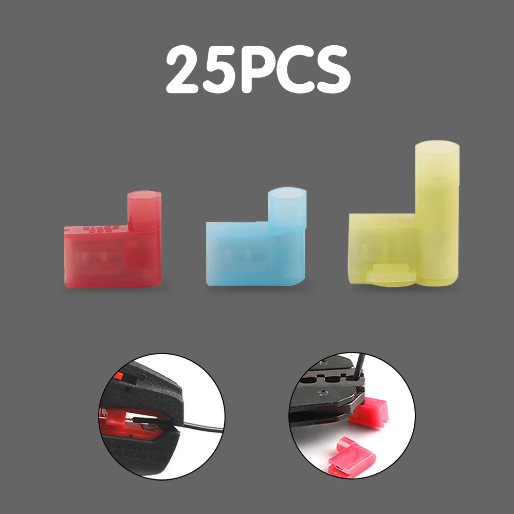 25PCS Isolierte Nylon Flagge Crimp Terminals Stecker Rechten Winkel Schnell Verdrahtung Terminator Weibliche Spaten Draht Stecker 0,5-1,5mm Image