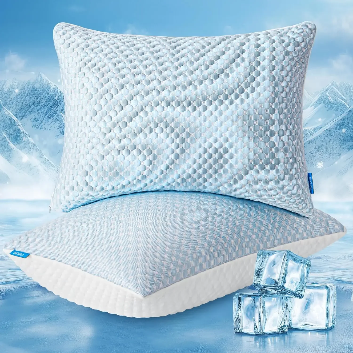1-5PCS Sommer Eis Seide Kissenbezug Einfarbig Eis Bean Atmungsaktive Kühlung Kissen Abdeckung für Bettwäsche Maschine Waschbar keine Kissen Image