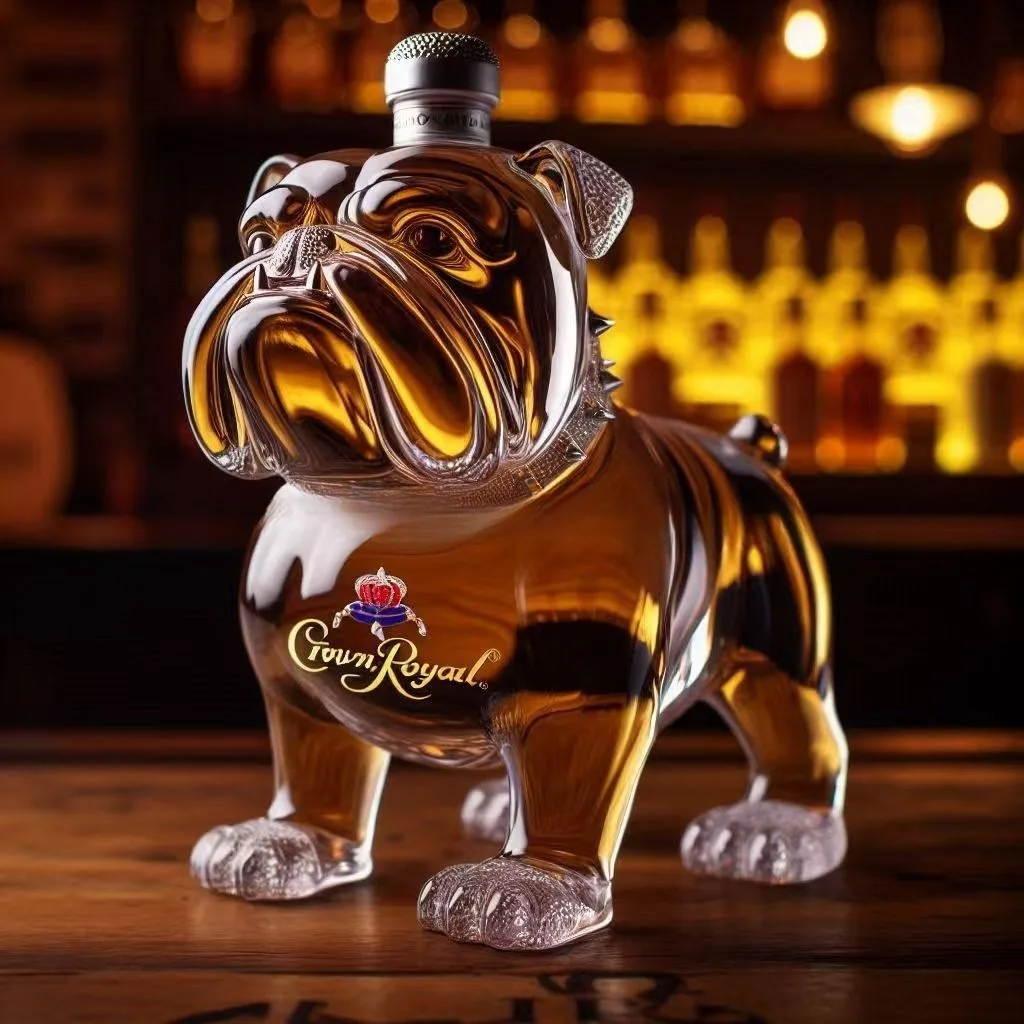 320 ml Lustige Französische Bulldogge Whisky Flasche Wodka Wein Flasche Wein Glas Spender Glas Flasche Verdickte Whisky Dekanter