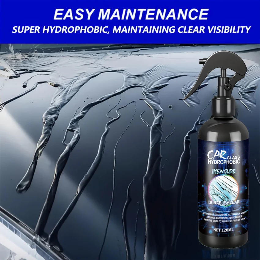 1 Stück 120 ml Keramikbeschichtungsspray auf Wasserbasis, Hochglanz-Nano-Autoschutzwachs, langlebig, wasserdicht, Pflegedetails, Autofenster-Rückspiegelkörper, langlebige hydrophobe Schicht