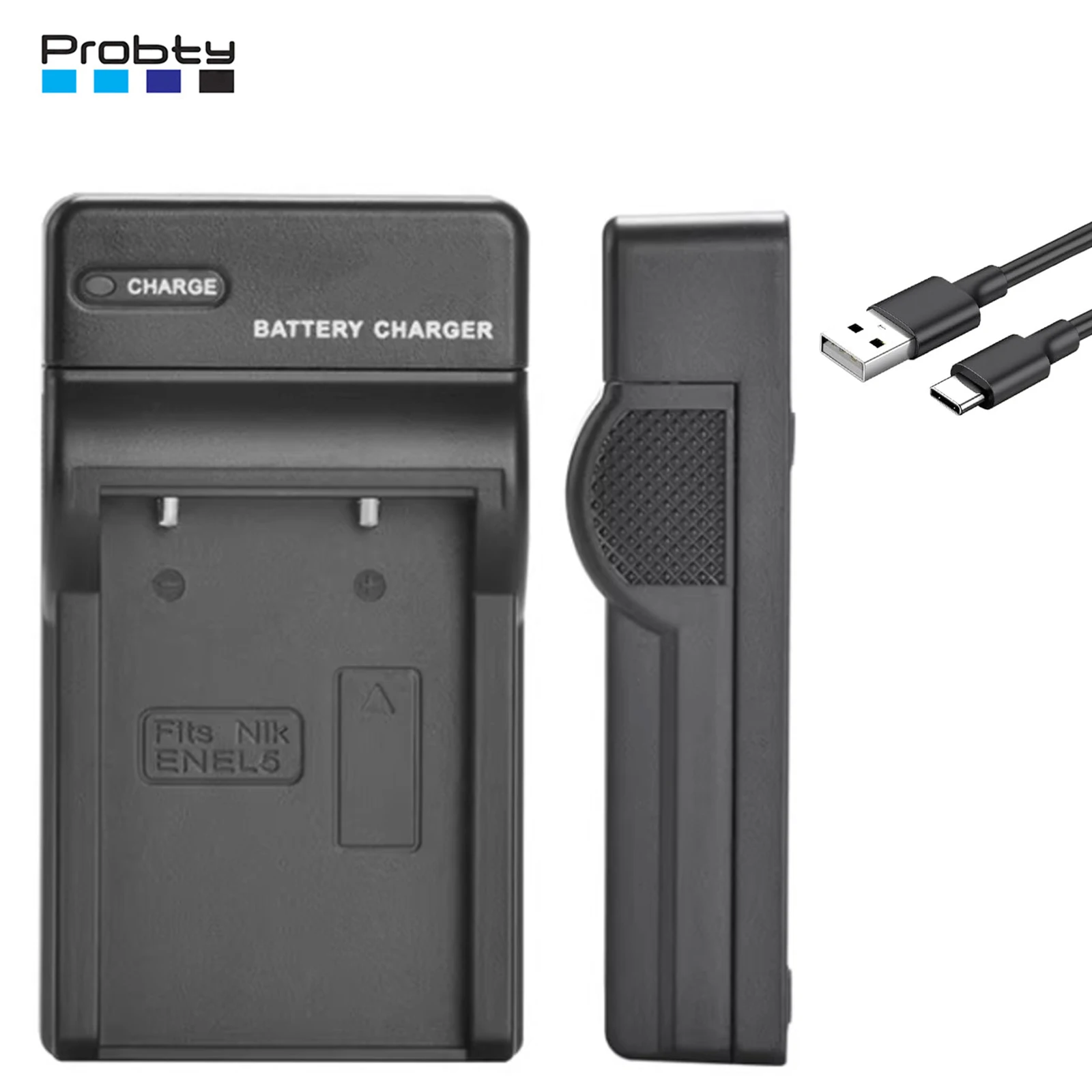 EN-EL5 USB-C-Akkuladegerät für Nikon CoolPix 3700, 4200, 5200, 5900, 7900, P3, P4, P80, P90, P100, P500, P510, P520, P530 Image