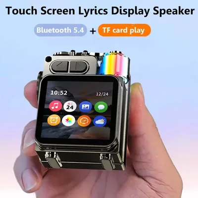 Smart Touch Screen Bluetooth Speaker Mini Portable Audio Player Wireless Handsfree Call MP3 Music Box Support TF Play APP Contro