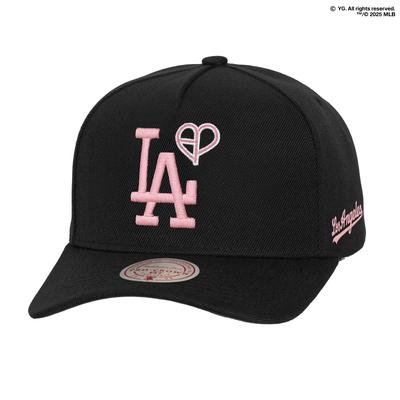 Mitchell & Ness x BLACKPINK – Schwarze Los Angeles Dodgers Pro Crown Snapback-Mütze für Herren – Limitierte Auflage Image