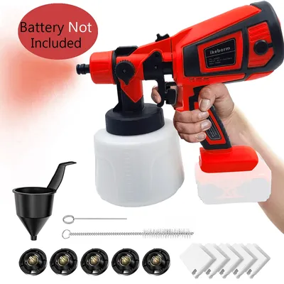 Cordless Paint Sprayer Compatible with Miwaukee Battery, 1000ML Electric Spray Gun With 5 Nozzles, for Home Furniture, DIY