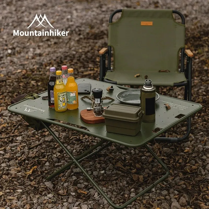 MOUNTAINHIKER Upgrade tragbarer klappbarer Campingtisch, selbstfahrender faltbarer Grillschreibtisch, Picknicktisch für den Außenbereich, Tisch aus Aluminiumlegierung Image