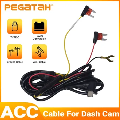 Auto DVR ACC Power Kabel Für Dash Cam 285 cm Typ-C Power Linie Für Video Recorder Auto Kamera power Draht Verbinden mit Sicherung Box