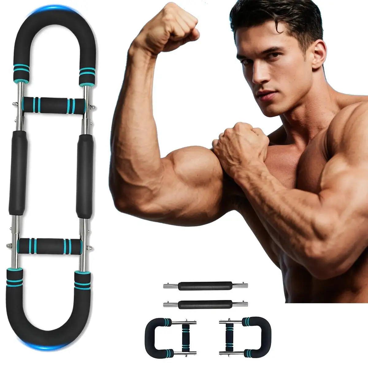 Twister-Armtrainer, 20 kg/30 kg/40 kg/50 kg, verstellbare Feder-Workout-Stange, Unterarm-Triceps-Brust, verbesserte Übungsstärkung