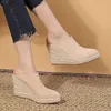 Neue Frühling Sommer Mode High Heels Frauen Party Schuhe Marke Moderne Elegante Damen Keile 9 cm Frauen Pumpen Plus Größe 42 DX293