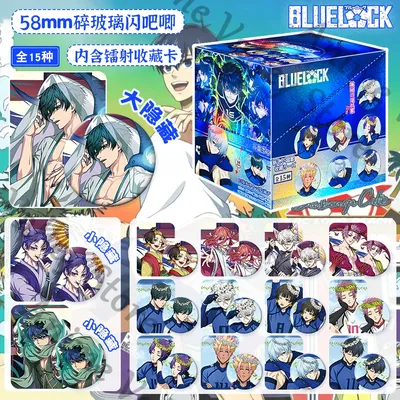 Anime BLUE LOCK Shidou Ryuusei Hiori You Rin Itoshi Cosplay Laser Badge Card Cartoon Emblem Brooch Support Cards Collection Gift