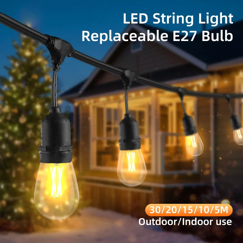 Outdoor Led-lampe Lichterketten Party Camping Beleuchtung Wasserdichte Weihnachten Leuchte Lichterketten Saiten 5-30M Garten Decor lampen