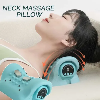 Electric Neck Massager Electric Neck Cervical Massager Head Pillow Neck Traction Vibration Kneading Massage Pillow Ergonomic