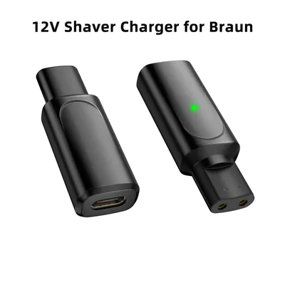 12V USB C Shaver Charger Adapter Charging Converter for Braun Series 3 5 7 9 6 1 XT5 Electric Razor Type C to Dc Power Connector