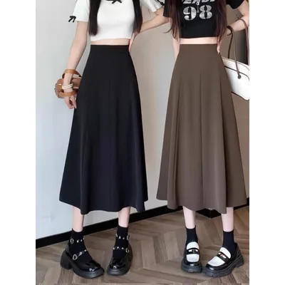 Spring New High Waisted Midi Skirt For Pregnant Women Leisure Comfort Long A-line Skirt Maternity clothing