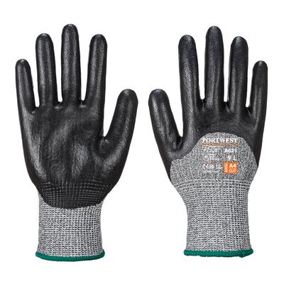 Portwest Cut 3/4 Nitrile Foam Glove A4, Black, Size XL, Each (A621BKRXL)