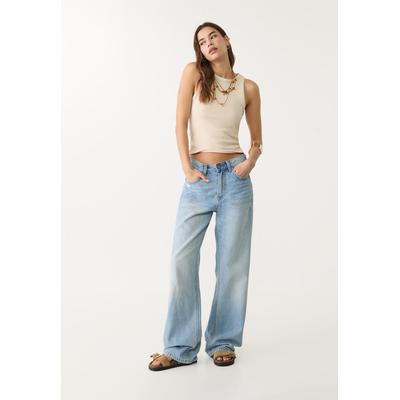 Stradivarius D92 straight wide-leg jeans LIGHT BLEACH 4