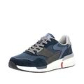 Sneaker RIEKER SPORT, Herren, Gr. 42, blau (blau, grau), Veloursleder, Nubukleder, Textil, sportlich, Schuhe, Schnürschuh, Halbschuh, Freizeitschuh mit Soft-Einlage
