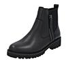 Chelseaboots REMONTE, Damen, Gr. 44, schwarz, Leder, Lacklederimitat, Elastischer Einsatz, unifarben, modisch, Schuhe, Stiefelette, Boots, Profilsohle, Blockabsatz, mit Innenreißverschluss