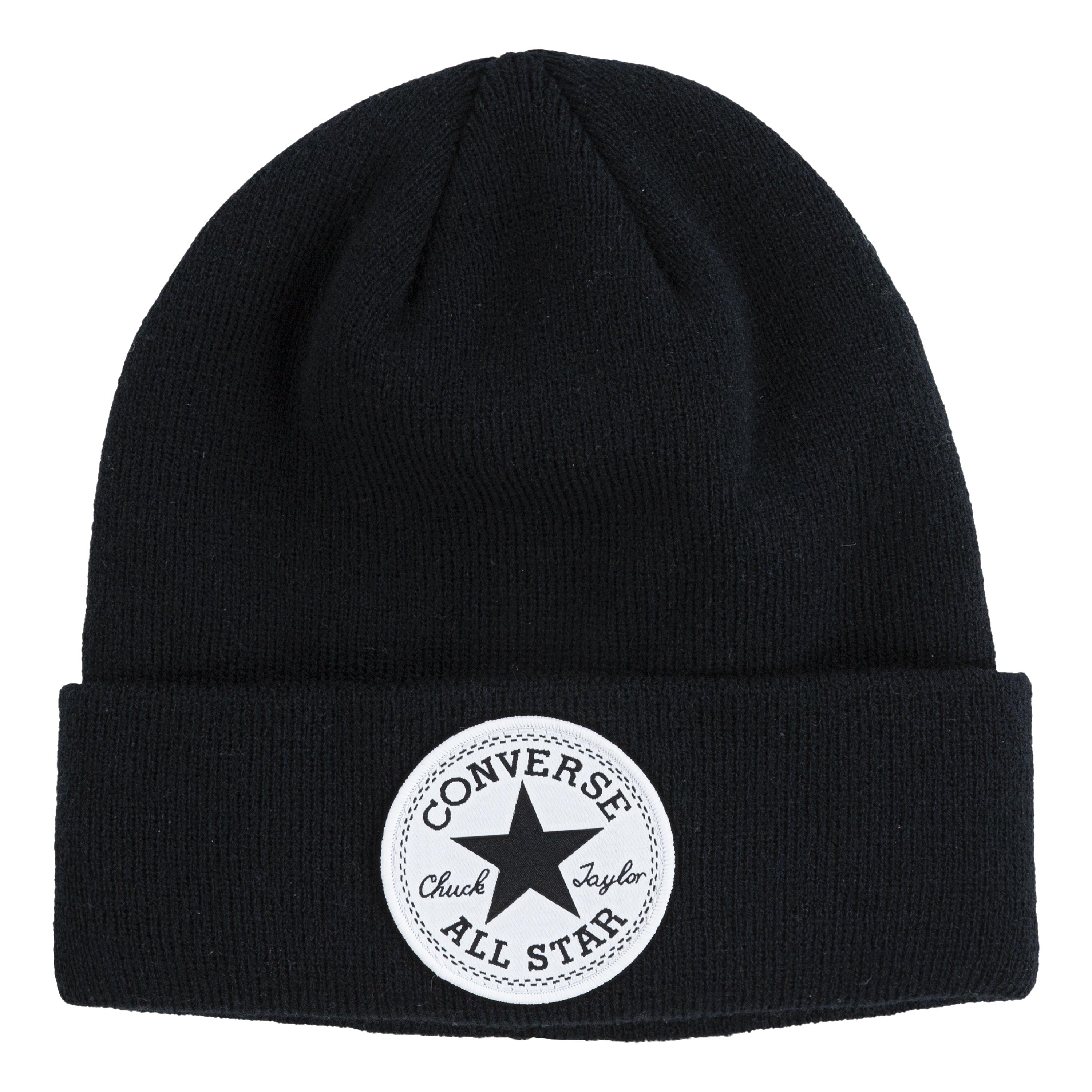 Beanie CONVERSE "CAN CTP WATCH CAP - für Kinder 8-15 Jahre", Kinder, schwarz, Feinstrick, Kunstfaser, bestickt, unifarben, Mützen, für Kinder Image