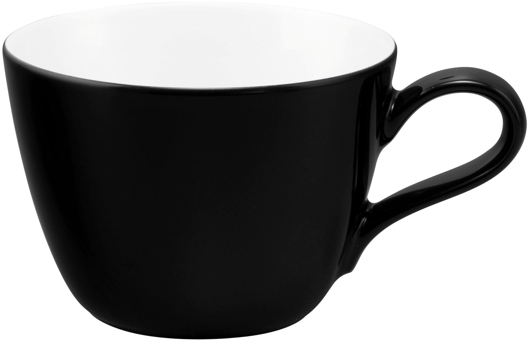 Tasse SELTMANN WEIDEN "Life Fashion", schwarz (glamorous schwarz, weiß), H:6,3 Ø:9, Porzellan, Trinkgefäße, Kaffeeobertasse 0,24 l Image