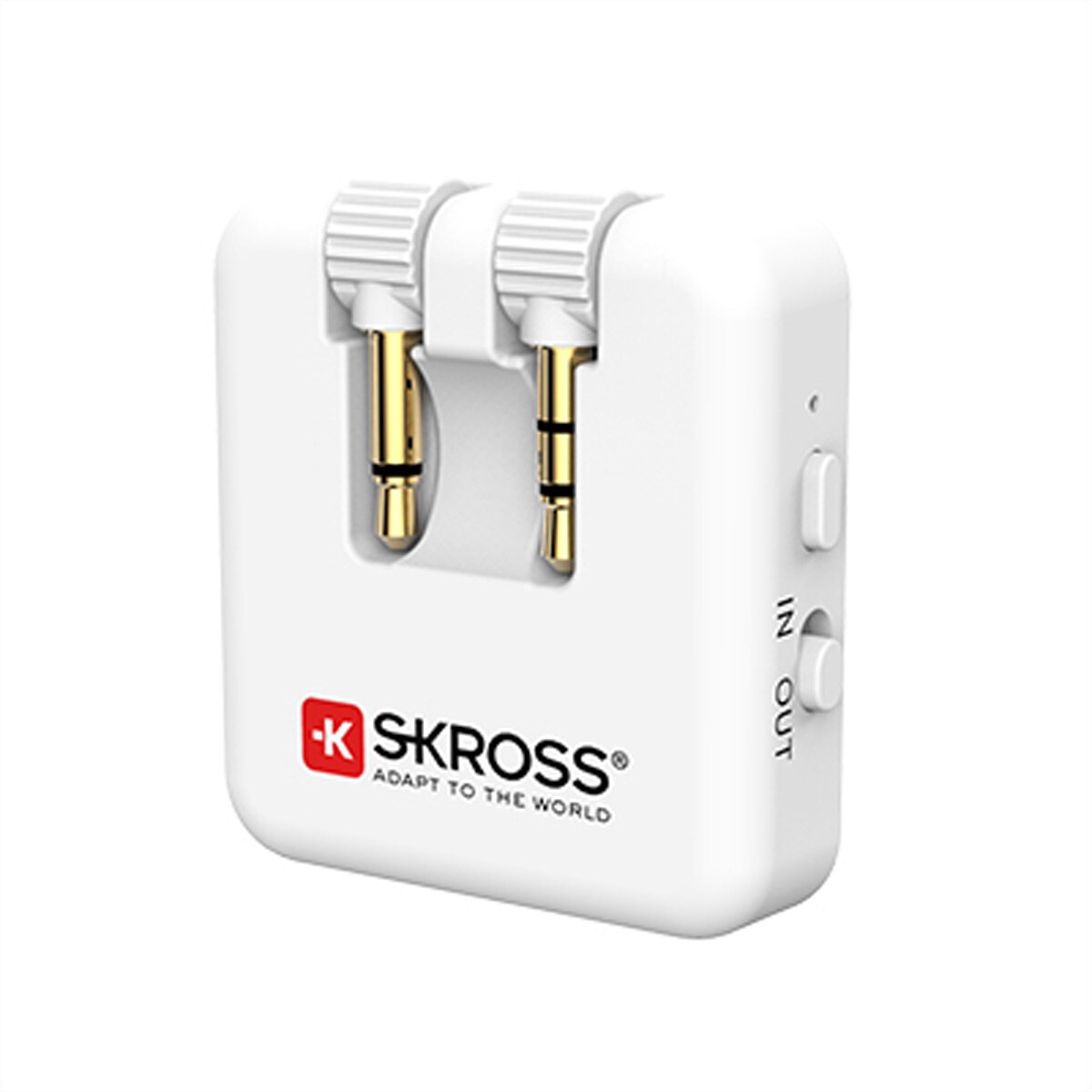 SKROSS 74794 Wireless Audio-Adapter, weiß - Bluetooth-Adapter mit 2x 3,5-mm-Klinkensteckern: 1x mono, 1x stereo Image