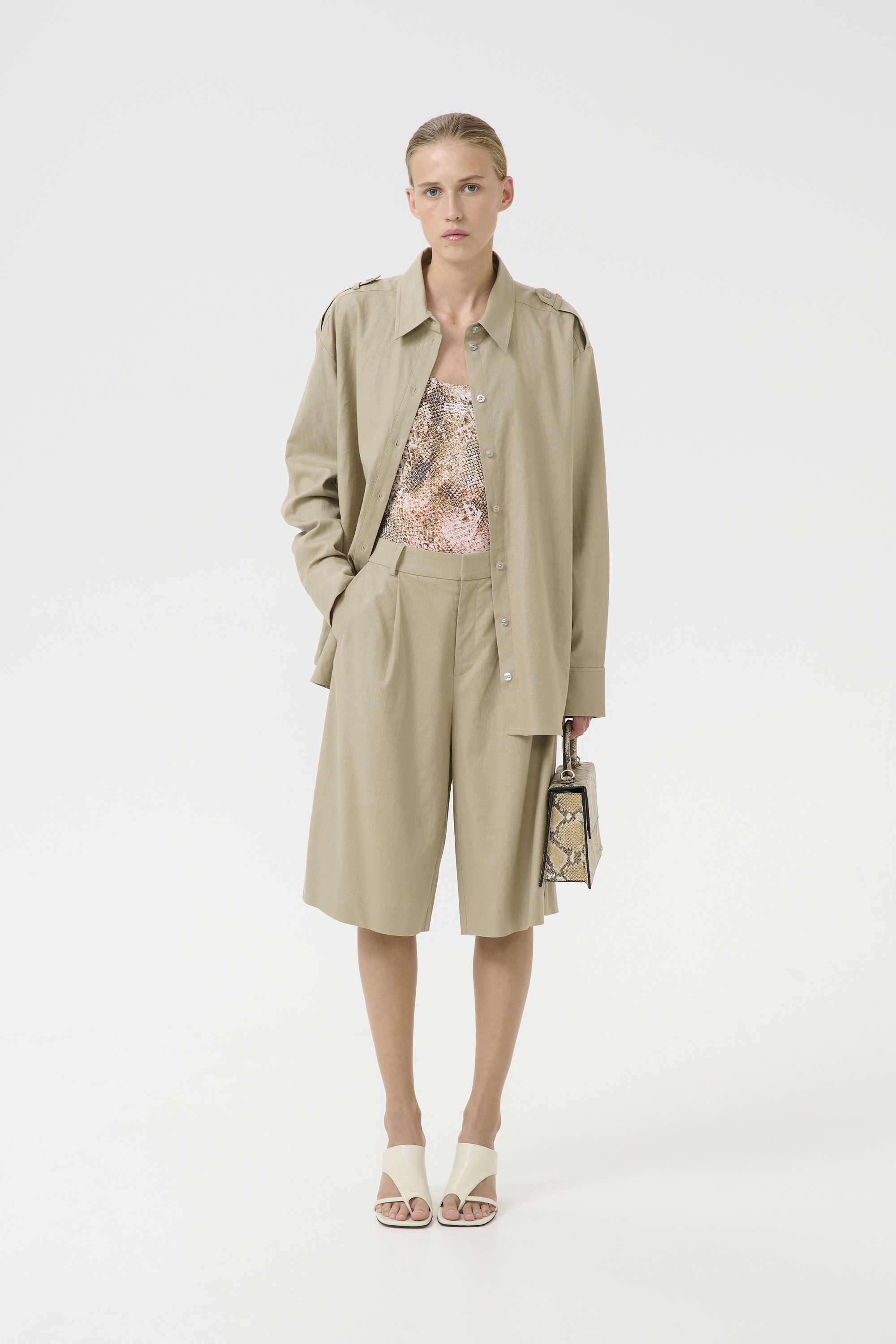 Langarm-Hemd Loose fit beige Image