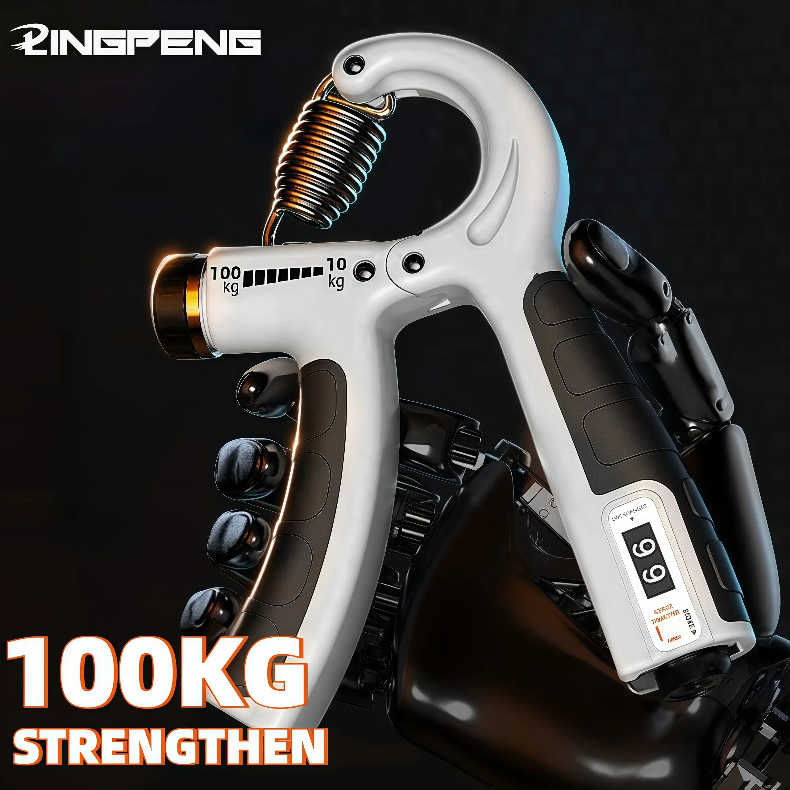 10–100 kg verstellbarer schwerer Greifer, Fitness-Handtrainer, Griff, FatGrip, Handgelenk, Erhöhung der Kraft, Feder, Fingerklemme, Karpal-Expande Image