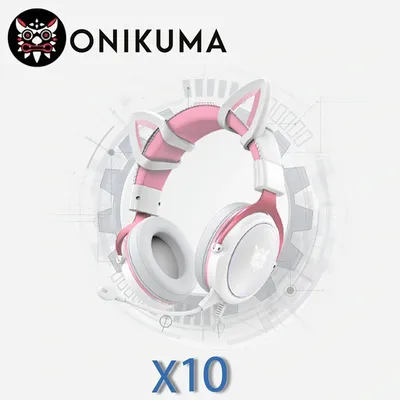 Onikuma X10 Kabelgebundenes Gaming-Headset mit Katzenohren und RGB-Beleuchtung Image