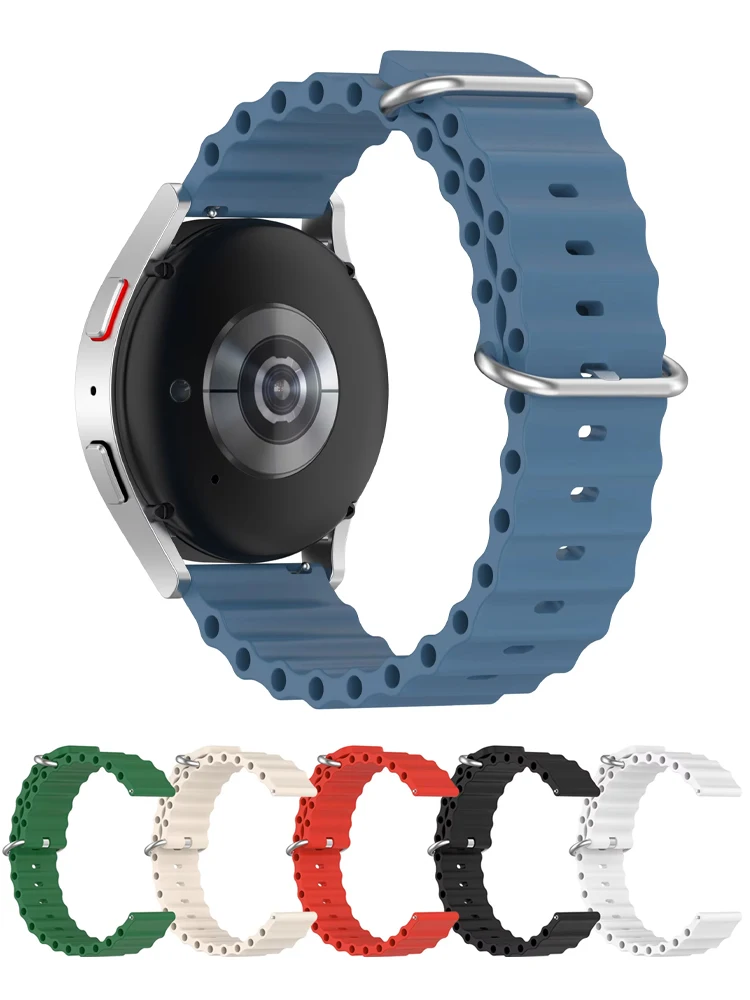 22mm 20mm Band für Samsung Galaxy Watch 7-FE-6 4-classic/5-Pro-3/active 2/Gear Silikon Ocean Armband Huawei GT 2e 4 5 3 Armband Image