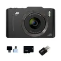 Fotocamera digitale da 2,8" con scheda 64G, 48MP, zoom 16x, video HD, timer selfie, fotocamera per studenti, USB, per bambini, studenti o viaggi