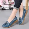 Frühling/Herbst Wohnungen Leder Mokassins Frau lässig Slipper Slipper weibliche Boots schuhe große Größe 44 Turnschuhe Frauen Chauss ure Femme