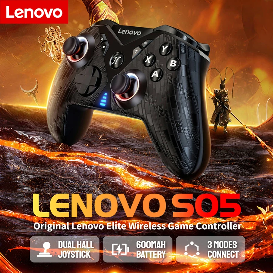 Lenovo S05 Wireless Game Controller Tri-Mode Konnektivität Bluetooth Gamepad für Switch iPhone Android Handys Tablet PC TV Image