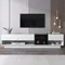 Meuble TV 190 cm grande capacité blanc, commode TV, meuble bas pour salon, meuble TV moderne haute brillance avec 3 tiroirs