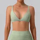 Reggiseno sportivo sexy con scollo a V Intimo donna Abbigliamento sportivo Top senza schienale con scollo all'americana per fitness Abbigliamento yoga Reggiseno attivo da palestra femminile con coppe