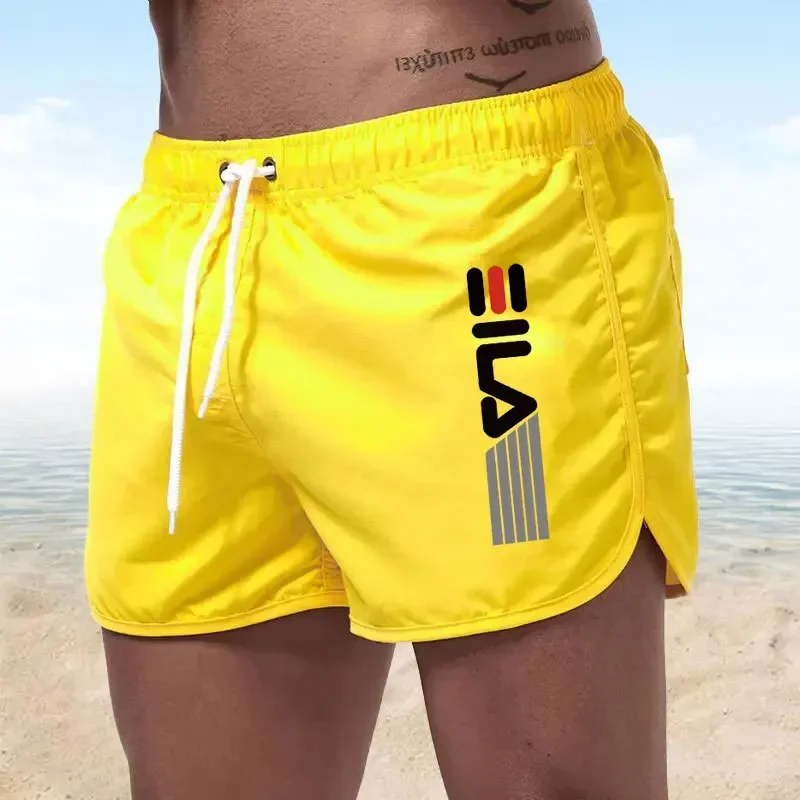 Sommershorts für Herren, schnell trocknende Badeshorts, atmungsaktives Netz, schnell trocknende Surf-Strandhose, Herren-Fitnesshose, elastische Taillenshorts Image