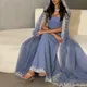Sharon Said Luxury Crystal Blue Mermaid Dubai Evening Dress with Cape Sleeves Arabic Women Wedding Party Gowns SS445 Customized