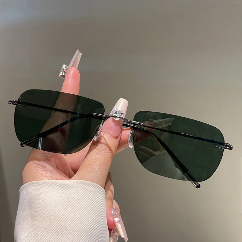 KAMMPT Vintage Randlose Sonnenbrille Männer Mode 2025, Neue Outdoor Dark Shades Frauen Trendy Luxus Marke Design Dekor Sonnenbrille Image