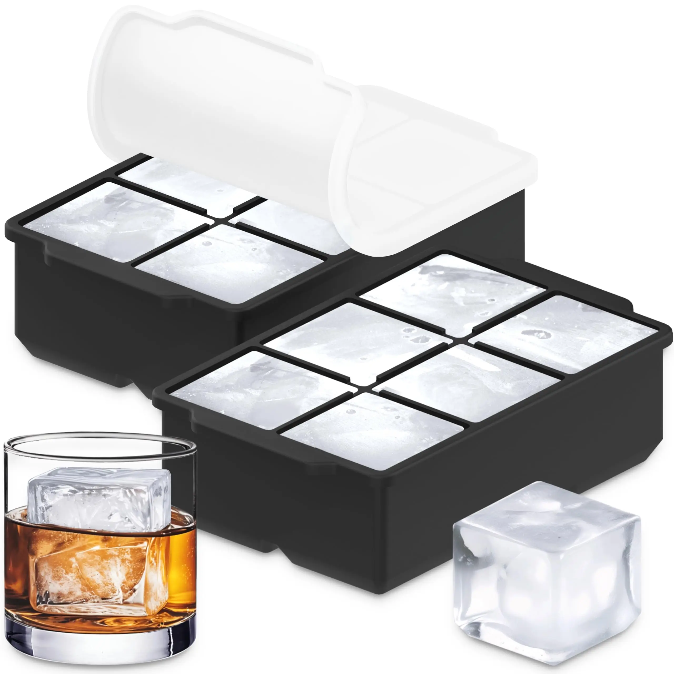 4/6/8/15 Grids Silikon Eiswürfel Formen Sphärische Eis Formen Wiederverwendbare Whisky Eiswürfel Formen Cocktail gefrierschrank DIY Hausgemachte Barware Image