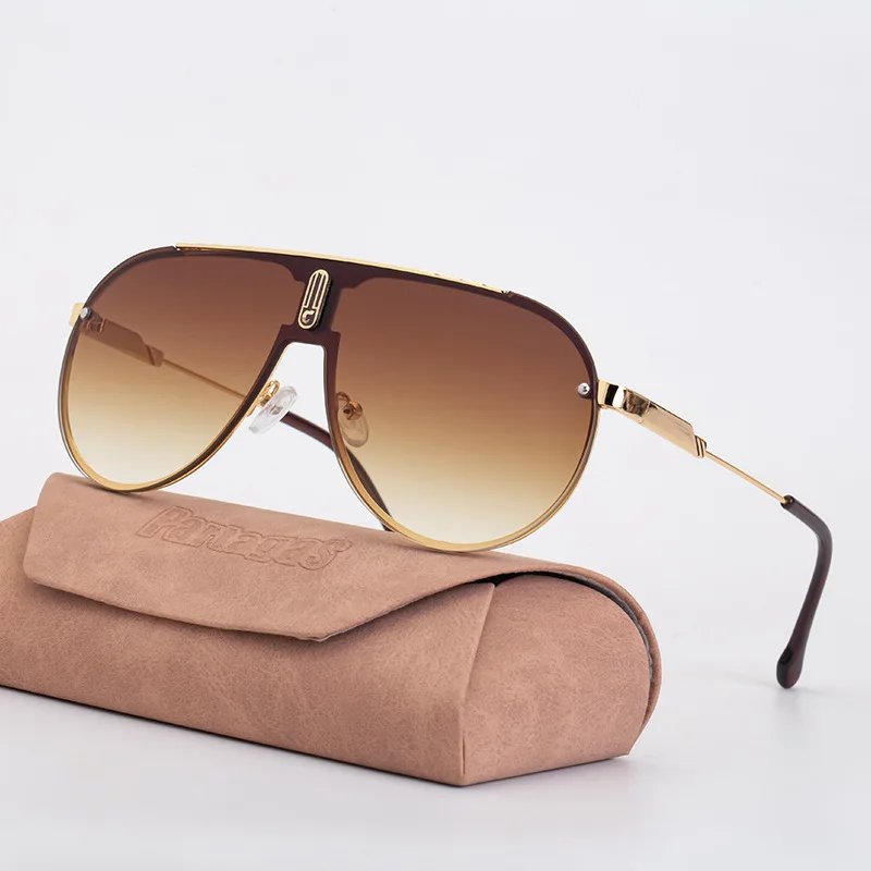 Klassische Pilot Sonnenbrille Frauen Für Männer Vintage Großen Rahmen Punk Luxus Marke Designer Outdoor Fahren Metall Beliebte Sonnenbrille UV Image