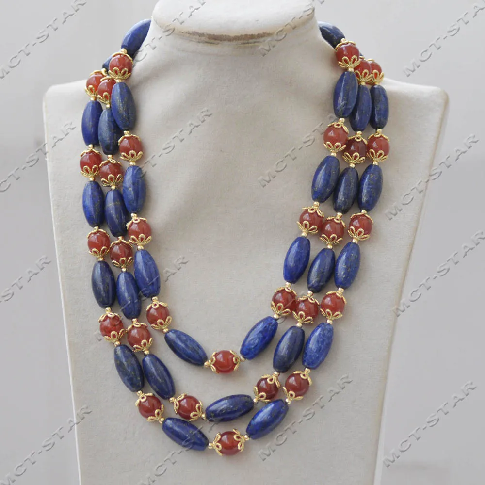Z13950 Set 34 "20 mm blu lapislazzuli rosso rotondo collana di agata orecchini pendenti gioielli personalizzati