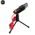 Microfono con supporto per microfono Microfono HiFi a condensatore professionale da 3,5 mm per PC portatile Microfono per karaoke