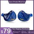 QoA Vesper 2 1DD + 1BA IEM In Ear Wired HiFi Auricolare DJ Musica Sport Driver ibrido Monitor Cuffia Cavo da 3,5 mm a 2 pin con 0,78 mm