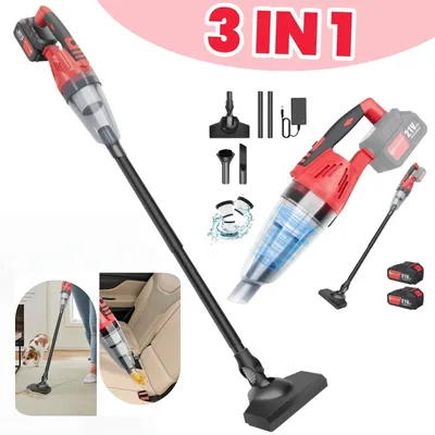 BRIEFNESS 5500Pa Cordless Vacuum Cleaner, Handheld Car Vacuum 2 in 1 w/LED Light, Washable HEPA Filter for Pet Hair Home Office