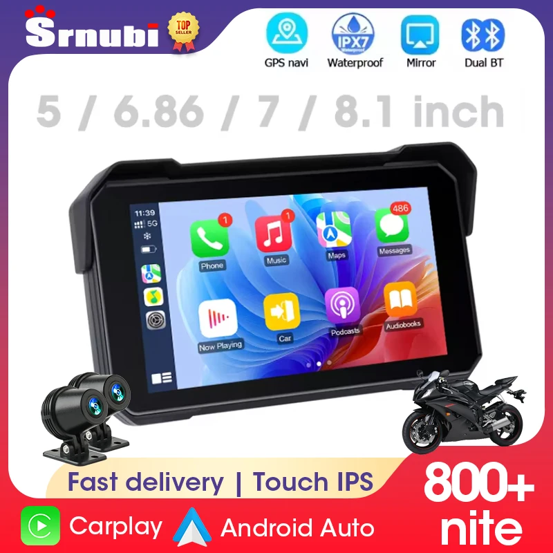 5/6,86/7/8,1 zoll Digitale Motorrad Dashboard Motorräder Carplay Android Auto Navigation GPS Moto Zubehör Display Bildschirm Image