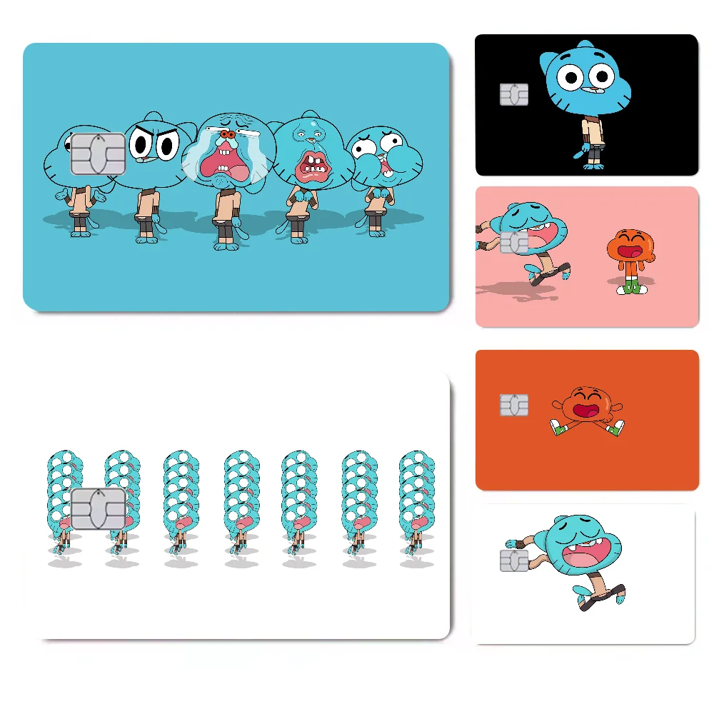 The Amazing World Of Gumball 1 Set mit 4 Stück Anime Bank Credit Bus Pass Aufkleber Coole Dekoration Aufkleber Sammlung Spielzeug Geschenke Image
