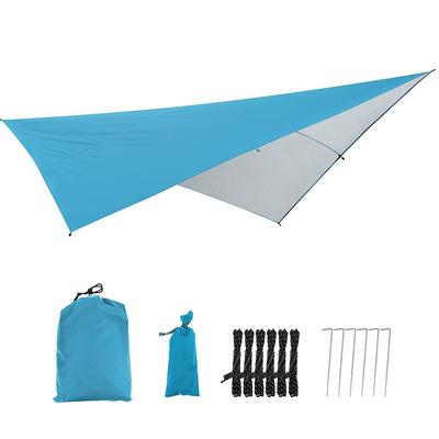 Versatile Waterproof Camping Hammock Tarp - 114x114 Rain Fly Sun Shade Backpacking Shelter with Guy Lines Stakes - Perfect for Outdoor Adventures