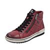 Schnürboots REMONTE, Damen, Gr. 36, rot (dunkelrot), Leder, Lederimitat, sportlich, Schuhe, Plateau, Schnürstiefelette, Boots in Crash-Optik